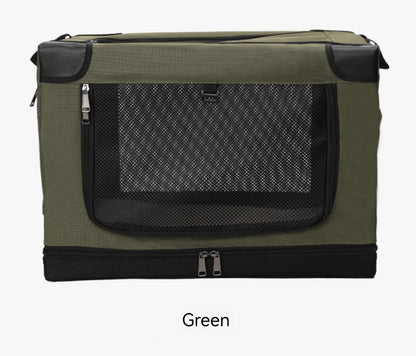 This 3-Door Folding Soft Dog Crate provides a cozy and secure space for your furry friend. With three doors for easy access, this soft crate is perfect for travel or at-home use. Its durable design and comfortable interior will keep your dog safe and happy wherever they go.