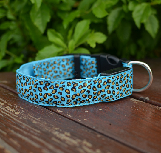 Light up your pup's wardrobe with the LED Safety Leopard Dog Collar! Featuring a sleek leopard-print design with LED lighting to keep your pup safe at night - so they can walk their wild side while staying seen. Let your furry friend light up the night in style!