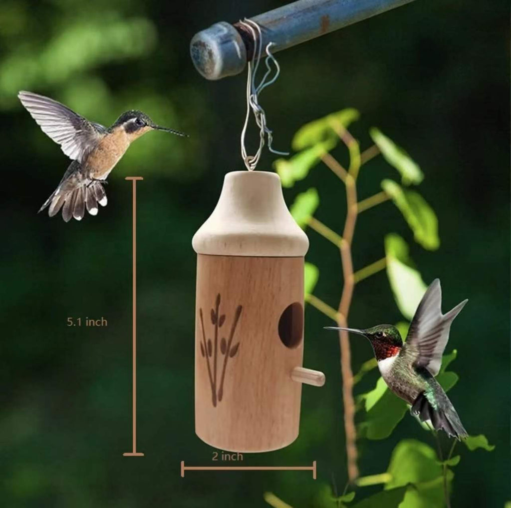 This adorable hand crafted hanging hummingbird house is the perfect gift for those that love nature. There are 3 different designs to choose from to enhance your patio, porch, treehouse, yard. 