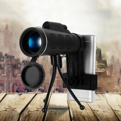 This 40X60 Telescope Zoom Scope with Compass Tripod Phone Clip is perfect for all of your outdoor adventures. Capturing those amazing photos and videos that you desire to share with your friends and family.  Makes great professional looking photos and videos for your online business, social medial sharing and putting on YouTube. 