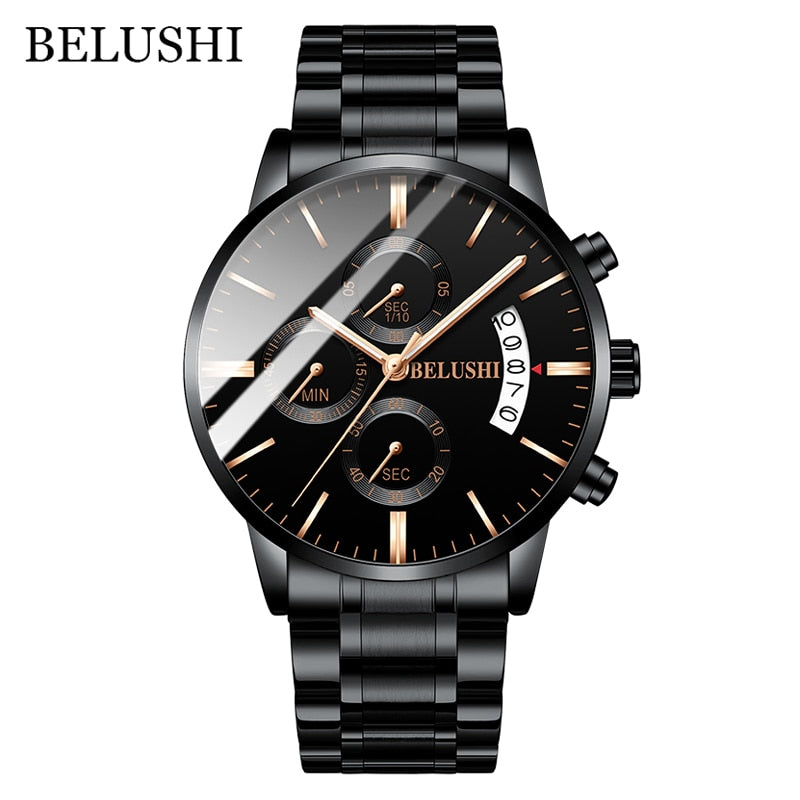 This Men's Luxury High-end Waterproof Quartz Wristwatch is a handsome choice for any man on your list. Your father, brother, son, friend or co-worker would love receiving this luxurious watch for Christmas, Birthday, Anniversary or any special occasion. This watch is perfect for that fancy party, office event, business meeting, on a special date with your lovely lady. 