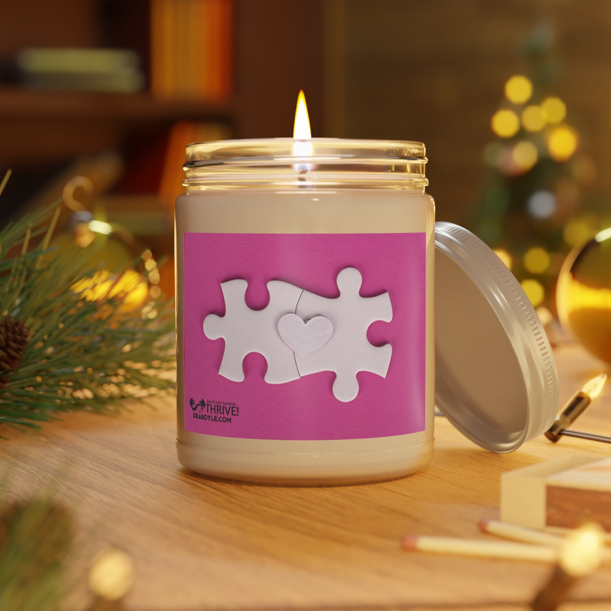 Heart Puzzle Comfort Spice Scented Candles, 9oz