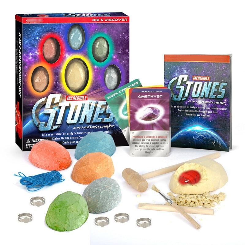 These awesome DIY Archaeology treasure mining kits are a fun and exciting gift for kids and interested adults.  Everyone loved discovering cool things like crystals, semi-precious stones, minerals, fools gold, fossils and pearls. A Most Excellent way to educate kids and family on exploring a life in Archaeology or to just have some good fun!  Estimated Shipping Time is 10 to 20 days.