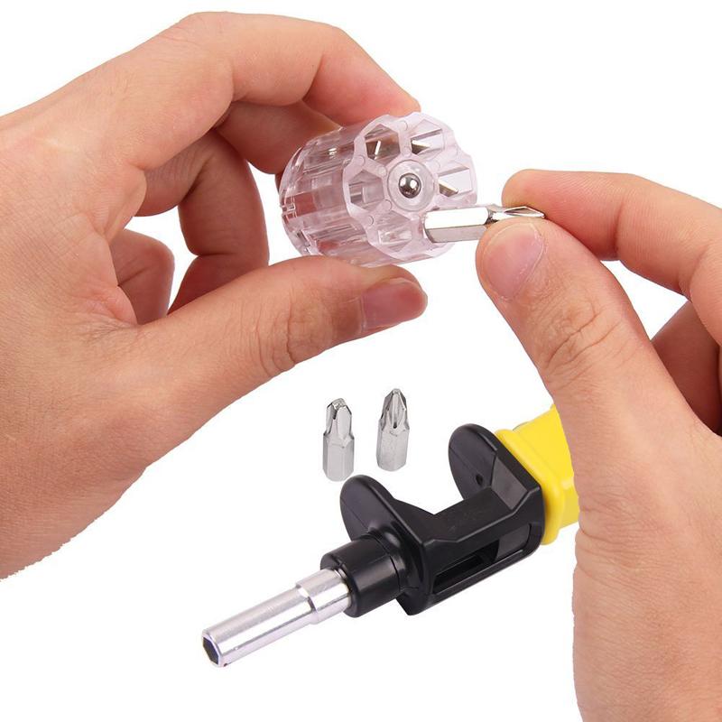 Special tools for removing the wood screws which head has been broken in the wood, one head of 360 Bit Screwdriver to give a drilling wood screws, and the other head to take another screws. Bit 360 maintains to be a specially-designed screwdriver that can do the impossible task of changing bits quickly and easily.