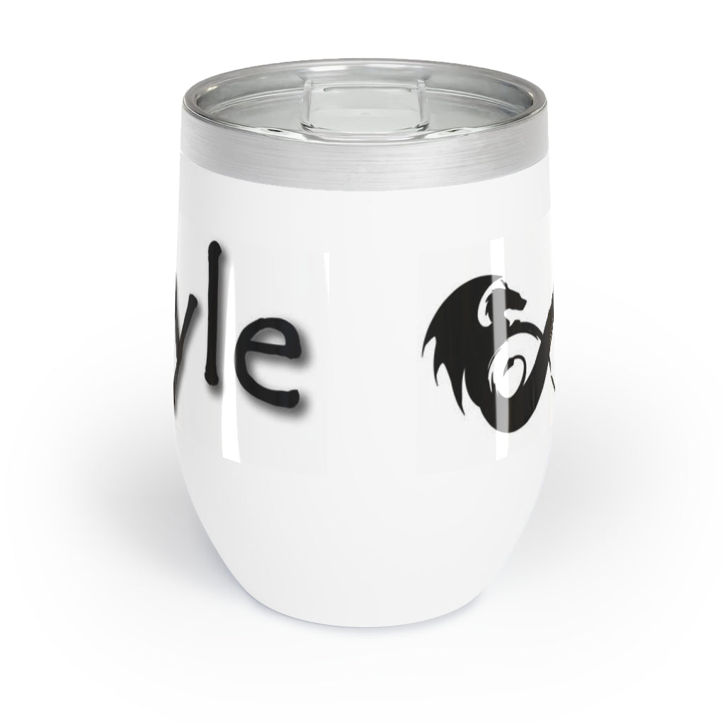 This custom wine tumbler helps you enjoy your favorite wines at the perfect temperature and can now accommodate the Dragoyle logo design. 