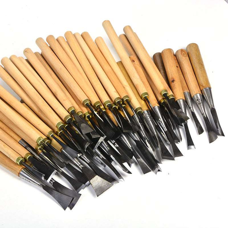 This is a beautiful wood carving set that provides every angle that you might need to create any unique item from cups, dishes, sculptures, survival items and more.   Model: 2016-XG310 Material: Tool steel Full length: 245 (mm) Number of each kit: 31  Tool handle diameter: 12 (mm)