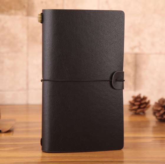 This vintage travelers notebook leather journal has a convenient Card Holder sleeve right inside the travel journal. Perfect for business or personal travel experiences.  