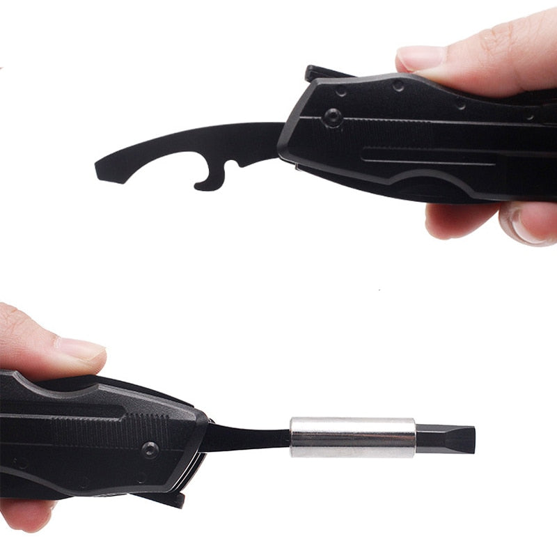 This awesome survivors folding multi-tool hand tool is perfect for your survival kit, prepping kit or emergency kit. So many great tools in such a strong small package.  The comfortable grip makes using the tools easy and convenient. A must have tool set for any home, office or campground. 