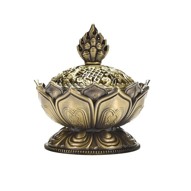 These peaceful mini Tibetan Lotus incense burners are perfect for your yoga studio, home, Zen room, bedroom or anywhere you need to relax, meditate or just relax. Small yet powerful as a single piece item to burn any fragrance incense you like. 