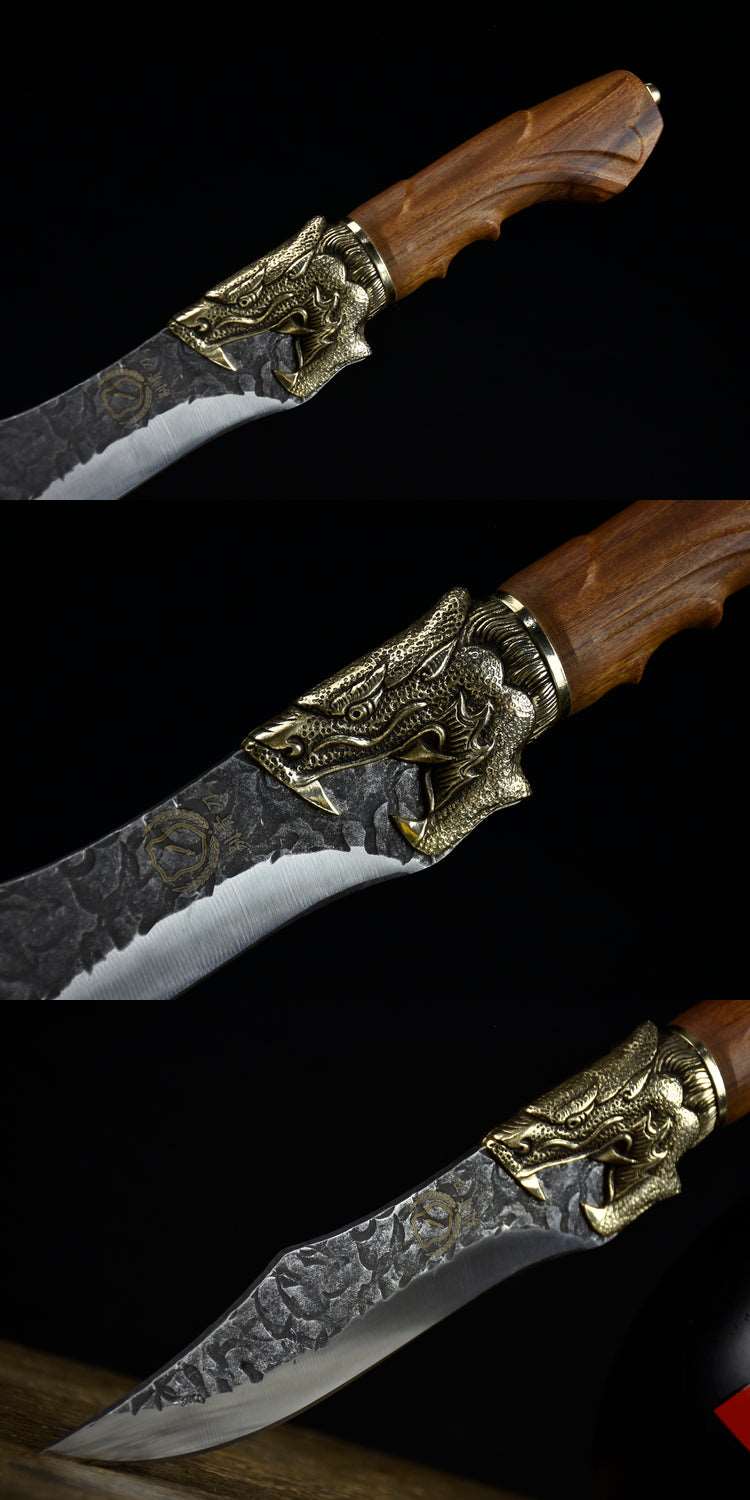 This beautiful Faucet Bone Knife makes a great addition to your home, the details are exquisite and the blade is sharp.  Features a detailed wolf on the handle.  Comfortable to hold and feels steady and strong while cutting. 