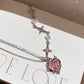 This Adorable  sweet and cool pink love diamond necklace is sure to please even the pickiest of ladies.  Whether it's a gift for Valentine's day, birthday, Christmas or any special occasion, your love with adore this unique necklace. 