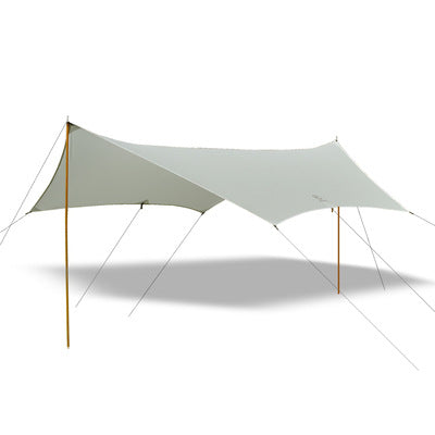 This Rainproof Luxury Tent With Cloth Canopy makes a fun camping experience. This is a light grey single layer tent, so best used during the summer family outings or those fun friend events.  Perfect for a lazy summer party.