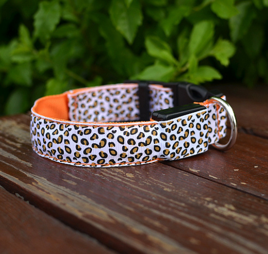 Light up your pup's wardrobe with the LED Safety Leopard Dog Collar! Featuring a sleek leopard-print design with LED lighting to keep your pup safe at night - so they can walk their wild side while staying seen. Let your furry friend light up the night in style!