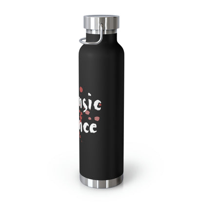 This Original Forensic Science design copper vacuum insulated bottle has Double-wall construction means that hot liquids can remain hot up to 12 hours while colder choices can last a full 48 hours; that’s two whole days.