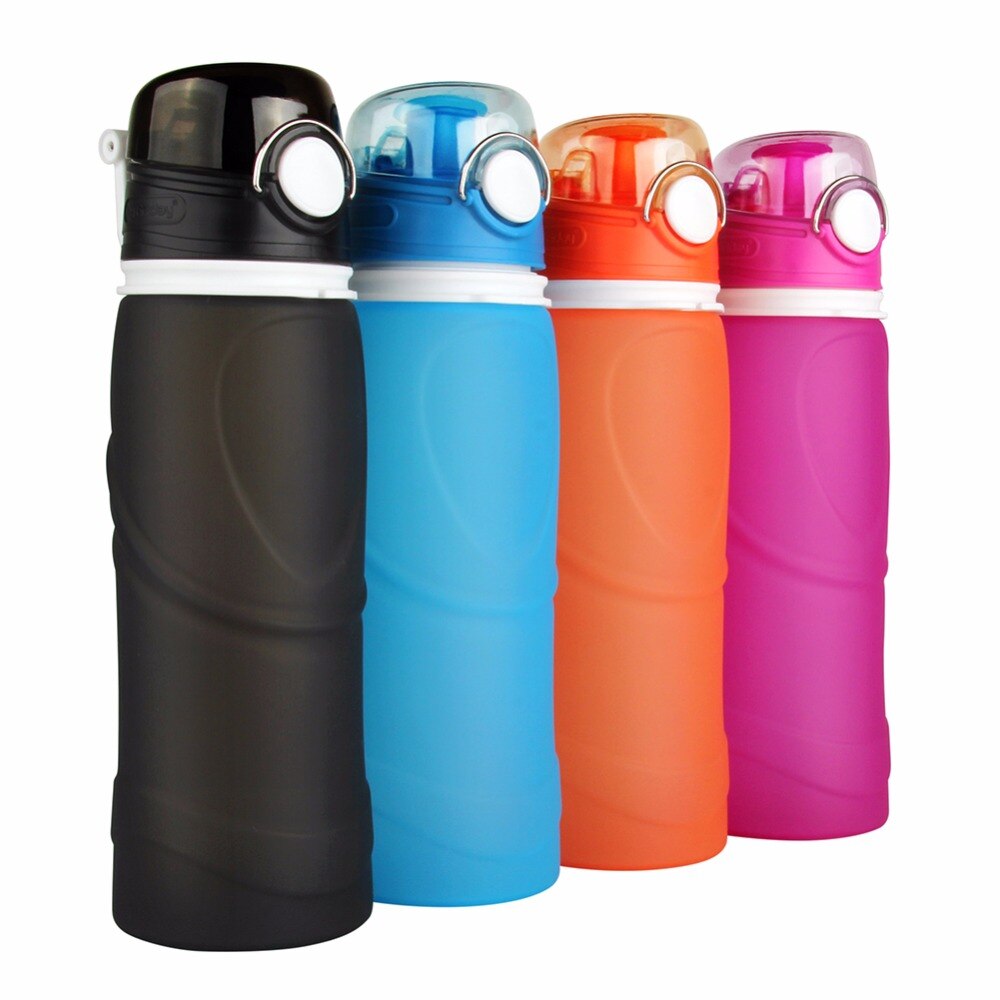 This ﻿Eco-Friendly 750ml Collapsible Silicone Water Bottle is perfect for work, school, hiking, camping, running, biking, boating or where ever you need that fresh cool drink of water. Made of food grade silicone and folds down to easily pack away. Reusable to save you money and save the environment. 