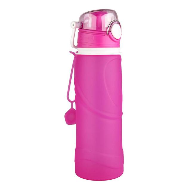 This ﻿Eco-Friendly 750ml Collapsible Silicone Water Bottle is perfect for work, school, hiking, camping, running, biking, boating or where ever you need that fresh cool drink of water. Made of food grade silicone and folds down to easily pack away. Reusable to save you money and save the environment. 