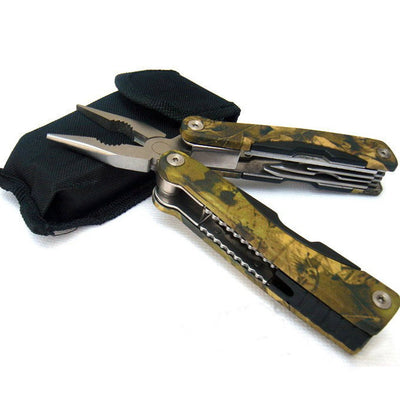 A Pocket Sized Multi-Tool that includes Pliers, a Key Ring with Multi function Knife, Hook & Saw Blade. This folding tool has a fresh stylish appearance and is great for Camping, Outdoor Activities and Survival situations. 
