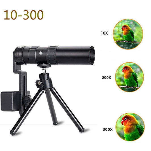 This Outdoor Tactical Military Telescope is made of high quality metal and offers a monocular 10-300 Zoom. Great for camping, hiking, hunting, fishing, birding and is small and easy to transport.