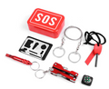 Mountaineering Emergency Self-rescue SOS Set is essential for outdoor adventures. The set includes a whistle for signaling for help, a flint for emergency fire-starting, and a compass for maintaining direction. The emergency set is vital for any outdoor enthusiast, providing essential tools in the case of emergency or distress.