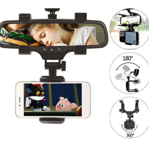 360° Car Rearview Mirror Cell Phone Holder