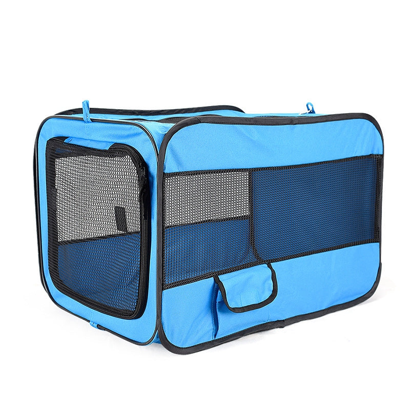 The Car Dog Safety Kennel is designed for your canine's comfort and safety. Constructed with a breathable mesh fabric, the kennel offers a safe and secure fit for most standard cars and SUVs.