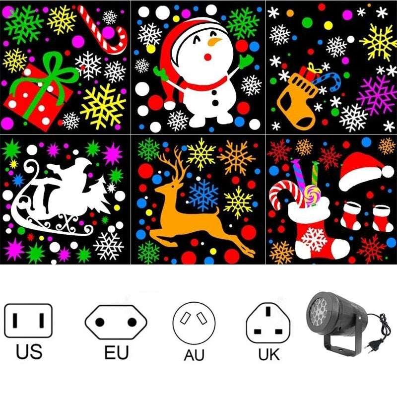 You get 16 Patterns in this beautiful light display. Perfect for the avid Christmas fan. This projector is waterproof and can be used outside for a festive LED laser projector light display and can be used indoors as well as a creative party light decoration. 
