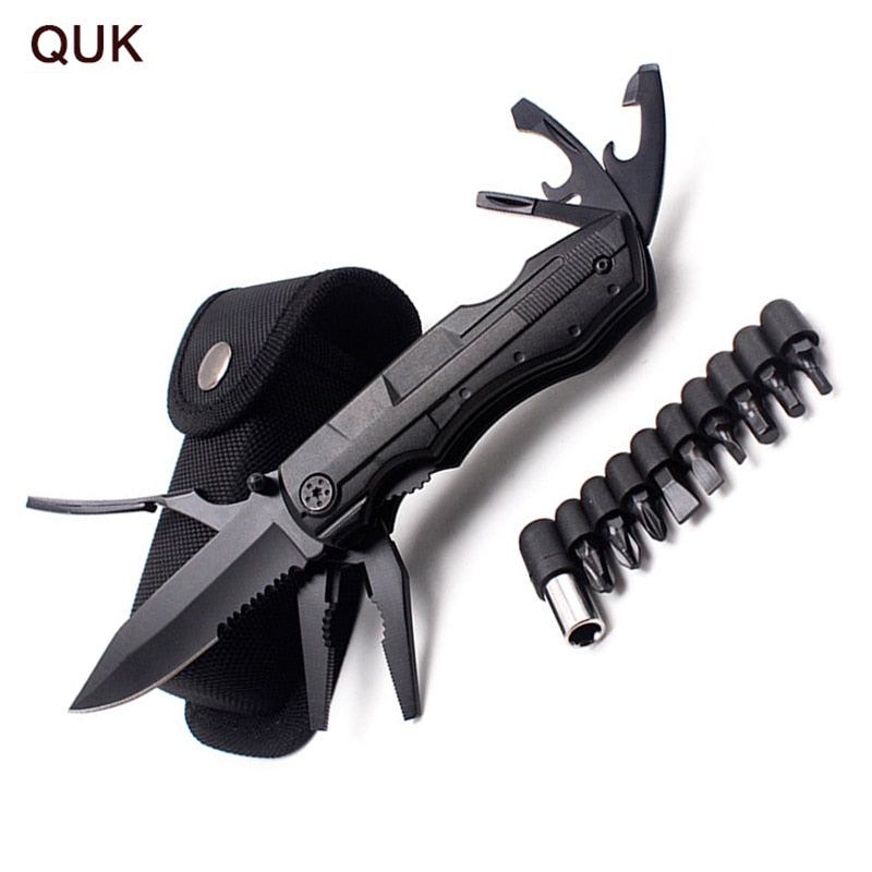 This awesome survivors folding multi-tool hand tool is perfect for your survival kit, prepping kit or emergency kit. So many great tools in such a strong small package.  The comfortable grip makes using the tools easy and convenient. A must have tool set for any home, office or campground. 