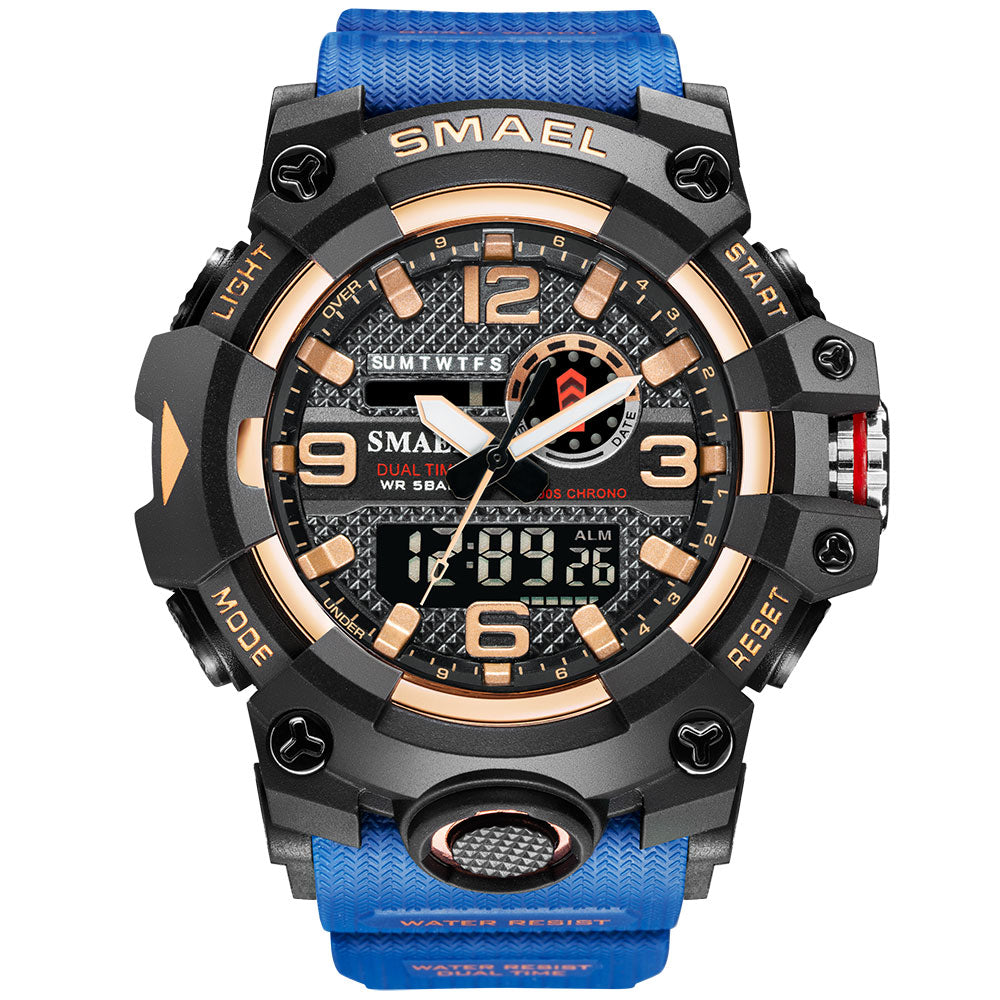 SMAEL 8049 Waterproof Sports Watch Men Multi-function Night Light  Electronic Watch(Black Red Green), snatcher