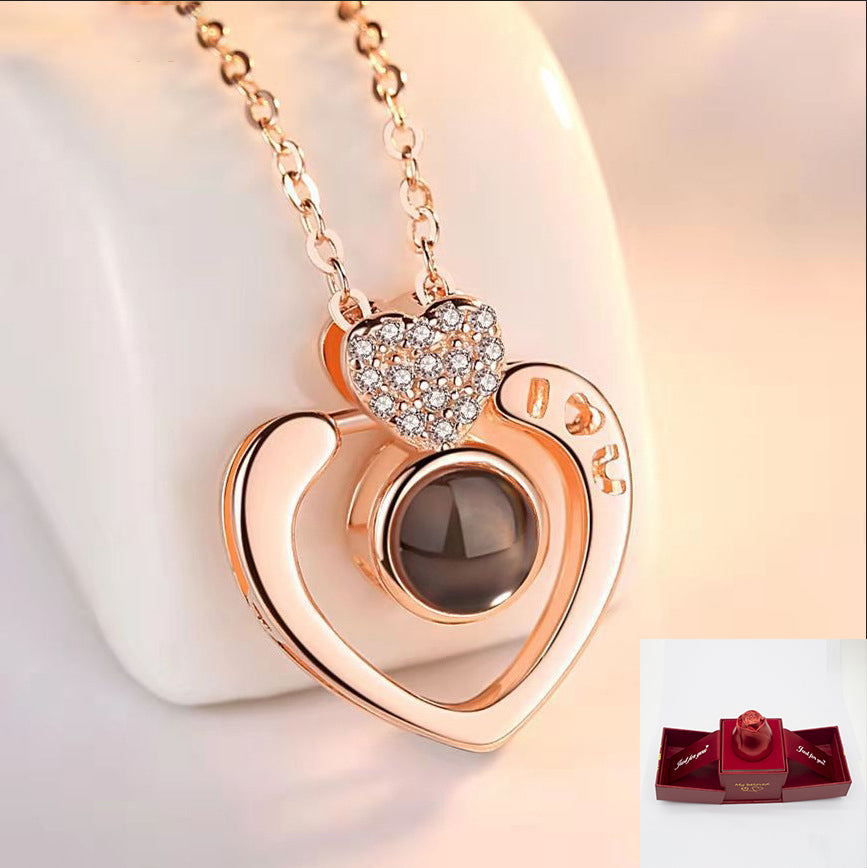 This unique necklace features a romantic message that can be read in 100 different languages, allowing the wearer to express their love in a truly special way. It is made of premium-grade materials and is hypoallergenic, making it a safe and luxurious gift for the special someone in your life.