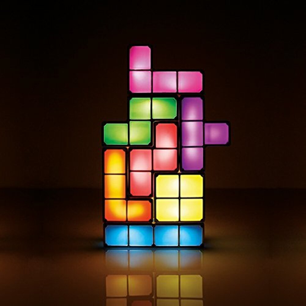 【Best Decorative Lights】- 7 different colors of neon magic design, Each piece is a unique color. LED lights turn on when the pieces are stacked together; lights turns off when take it apart.