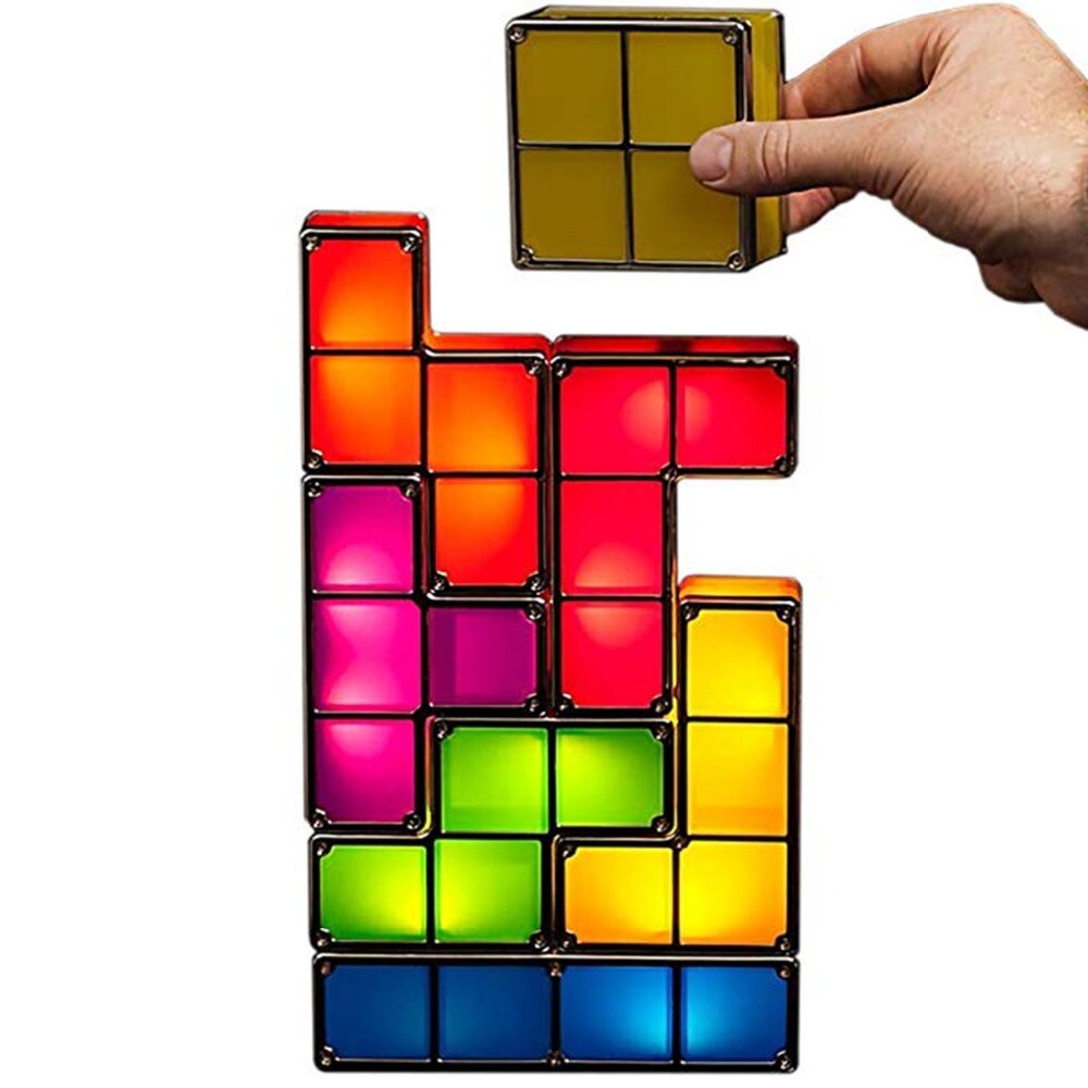 【Best Decorative Lights】- 7 different colors of neon magic design, Each piece is a unique color. LED lights turn on when the pieces are stacked together; lights turns off when take it apart.