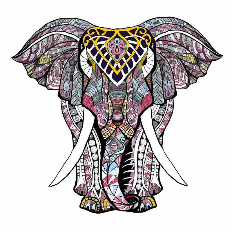 This is not just a puzzle, it is a wooden puzzle with several degrees of difficulty. It will be a great gift for both a child and an adults for Christmas, birthday and more. Wooden boxed puzzles are suitable as gifts! Colorful dragon or majestic bull elephant. 