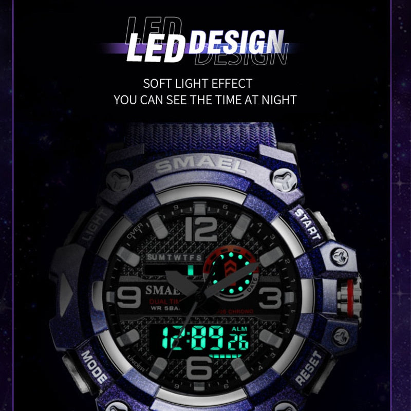SMAEL Men's Military Watch Outdoor LED Digital Watch India | Ubuy