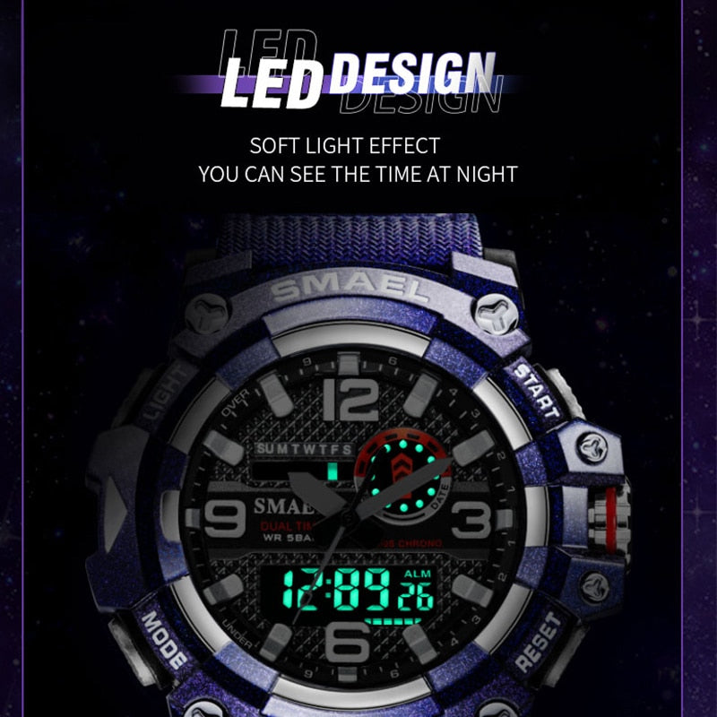 This SMAEL 8035 Dual Time Digital Waterproof Sport Watch comes with an amazing amount of useful features and a high quality watch that will last. That special man in your life will love this watch for his birthday, Christmas, Fathers Day, Anniversary or any special occasion. Comes in several colors to suite any unique style and is easy and comfortable to wear. 