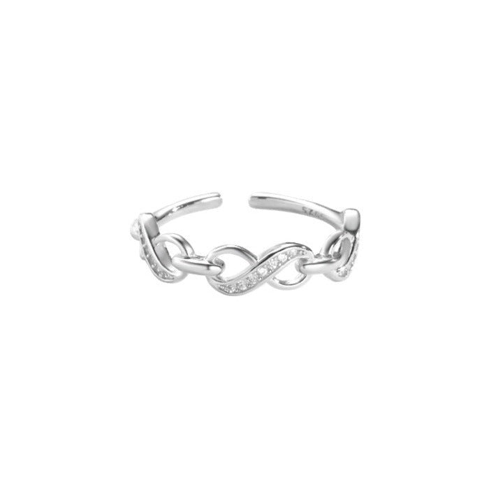This fashionable High-End S925 Sterling Silver Endless Love Ring beautifully combines the classic elegance of sterling silver with the comfort of a light-weight and hypoallergenic material. Its flawless polish and intricate design offer effortless sophistication and timeless design. Crafted with 925 silver, this ring is designed to last, hypoallergenic and tarnish resistant.