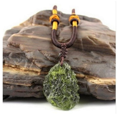 Natural Czech green gemstone, Moldavite necklace, a fine crystal pendant. Get compliments from your friends and family. Moldavite is among the most powerful stones for spiritual development and expansion of your consciousness. 
