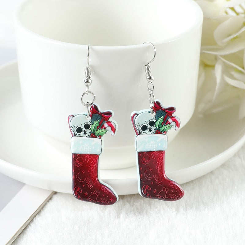 Walk on the wild side this holiday season with our Creepy Christmas Drop Earrings. Handcrafted with painstaking detail, these limited edition earrings feature a unique blend of silver and gemstones to create a striking accessory that is sure to turn heads.