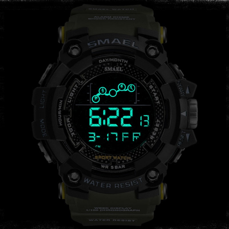 This military SMAEL sports watch isn't something you get because you need it, its something you get because you deserve it and you just wanted it! Glows in the dark classic style that is always in fashion.   