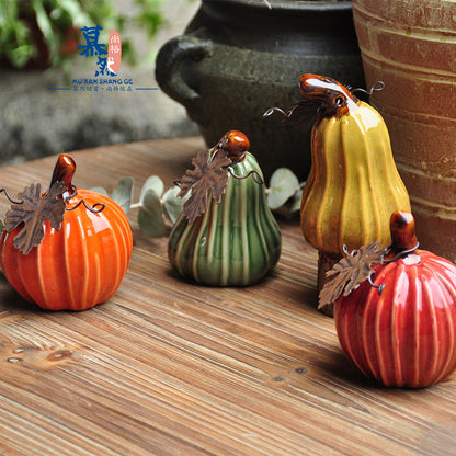 Creative Country Painted Ceramic Pumpkins