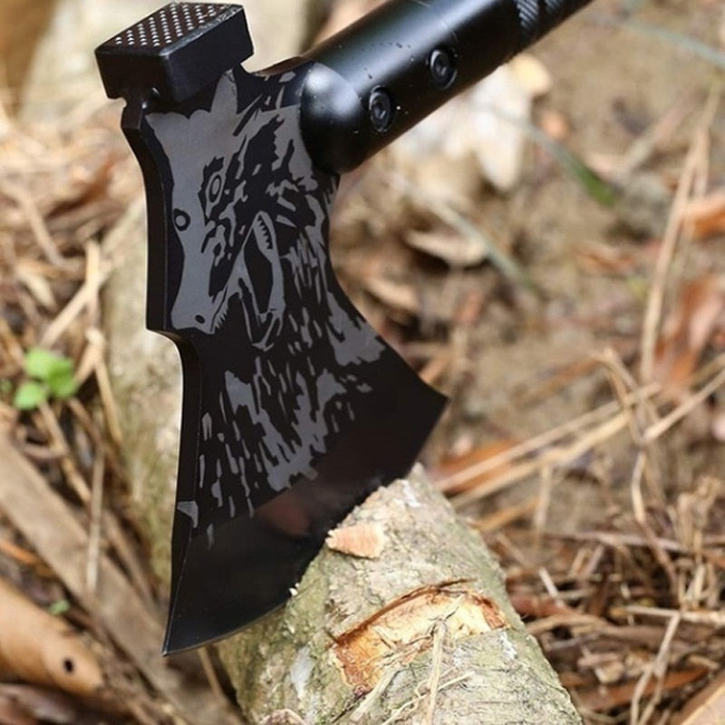 Several uses in one survival axe that can be used for splitting small logs, preparing kindling as well as extracting yourself or others from vehicles, breaking glass/windows, wilderness navigation, building shelters, starting fires and engraving, 