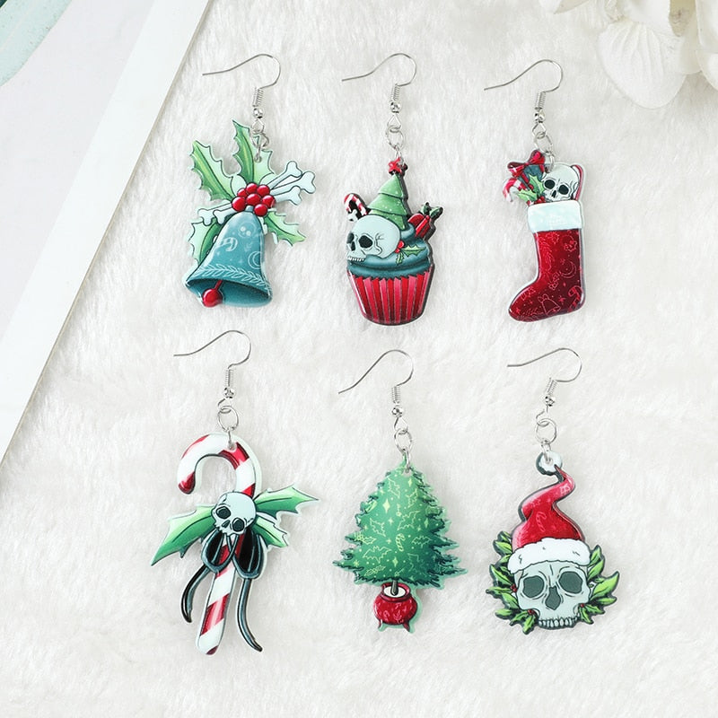 Walk on the wild side this holiday season with our Creepy Christmas Drop Earrings. Handcrafted with painstaking detail, these limited edition earrings feature a unique blend of silver and gemstones to create a striking accessory that is sure to turn heads.