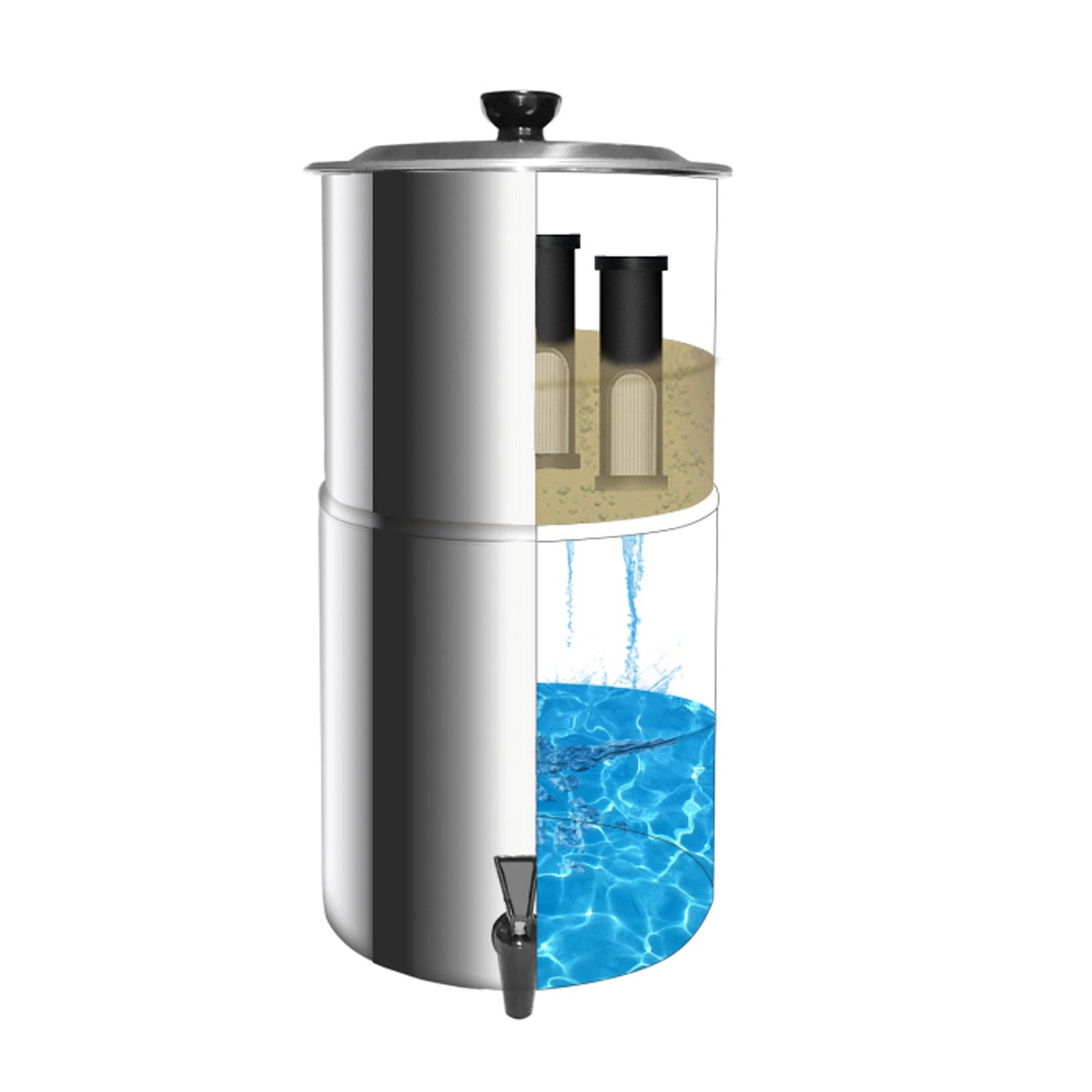 This water filter system with a removable filter can help effectively remove the bacteria to provide clean, safe water. It is perfect for outdoor emergency, camping, hiking, backpacking, etc.