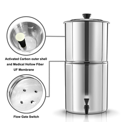 This water filter system with a removable filter can help effectively remove the bacteria to provide clean, safe water. It is perfect for outdoor emergency, camping, hiking, backpacking, etc.