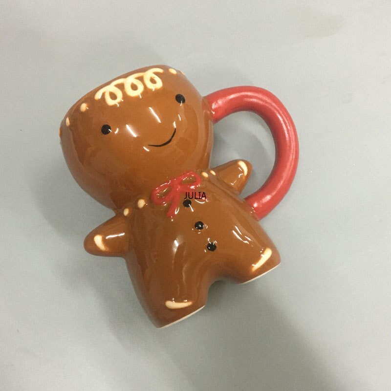 Gingerbread Man Mug Cartoon Cute Kawaii Christmas Mug 3D