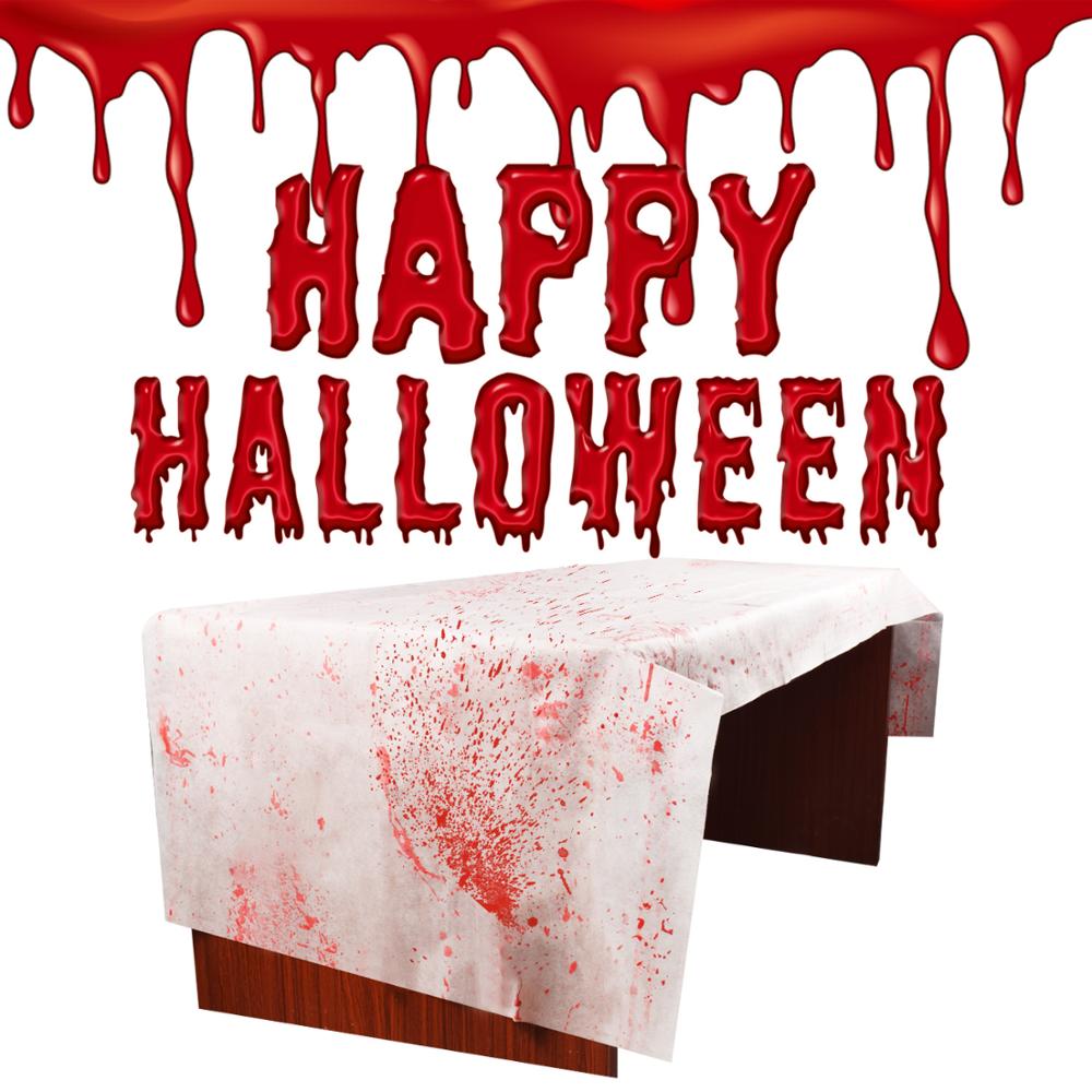 This bloody handprint tablecloth or apron are the perfect accessory for your Halloween design, haunted house or decorations.  The tablecloth can also be used as a curtain shower to represent "The Bates Motel" .  Enjoy scaring your friends, family and trick-or-treaters.    