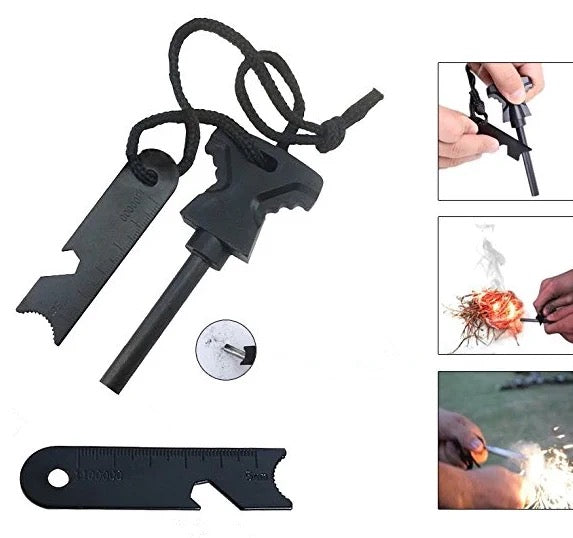 The Survival Camping Multi-Tool Kit offers reliability and convenience for outdoor adventures. Featuring a Survival Compass, Flashlight, and First Aid Kit, this professional-grade kit provides the essential items necessary to navigate, light the way, and provide medical care in an emergency situation.