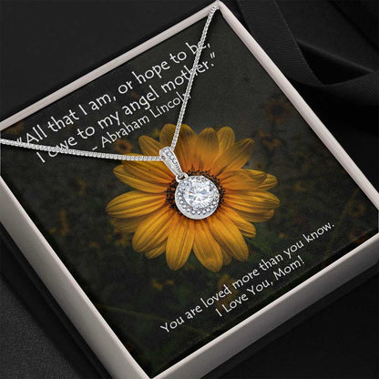 Our dazzling Eternal Hope Necklace. Sparkling like a star in the sky, the pendant features a cushion cut center cubic zirconia, adorned with smaller, yet equally eye catching cubic zirconia, suspended along an adjustable box chain. Don't wait, get yours today! 