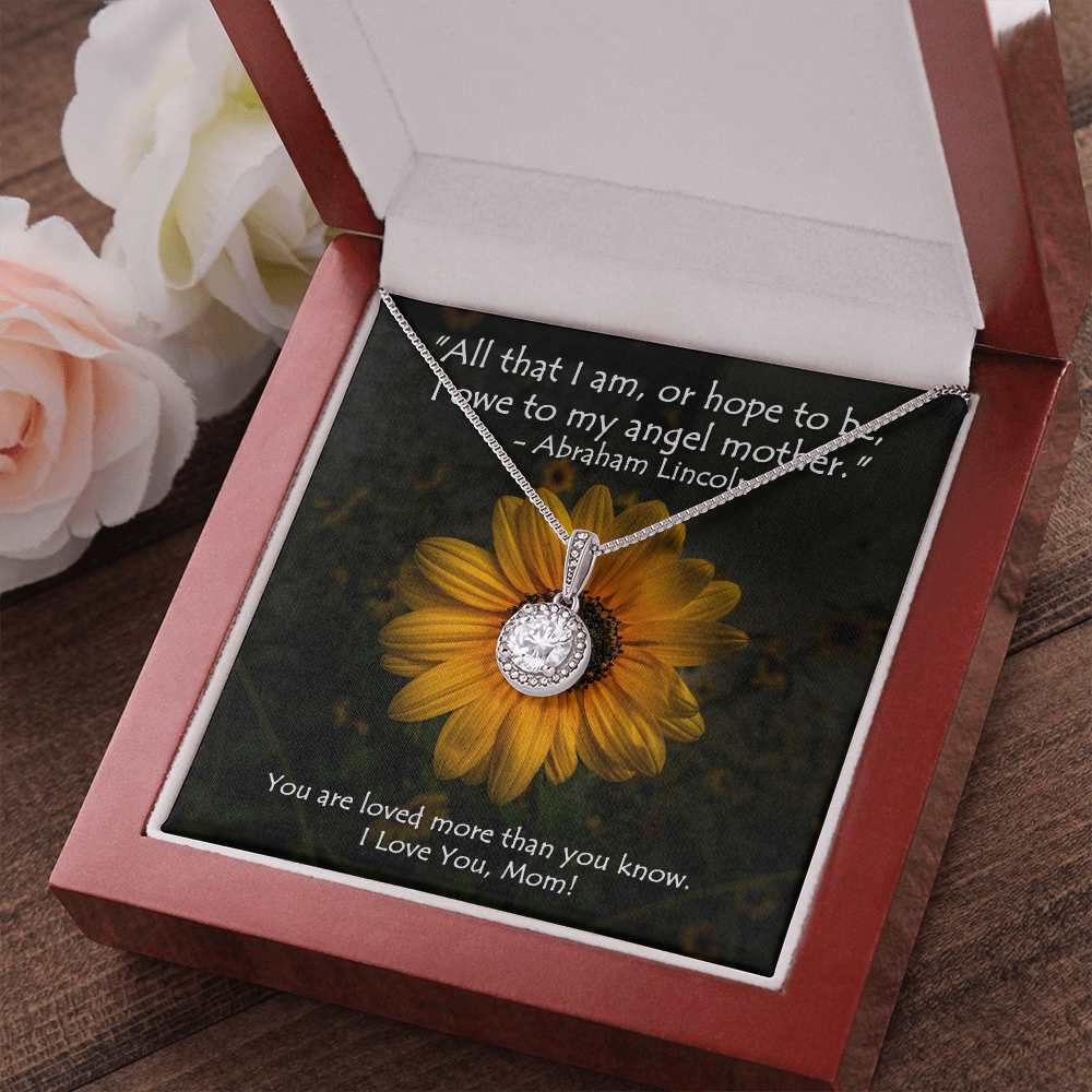 Our dazzling Eternal Hope Necklace. Sparkling like a star in the sky, the pendant features a cushion cut center cubic zirconia, adorned with smaller, yet equally eye catching cubic zirconia, suspended along an adjustable box chain. Don't wait, get yours today! 