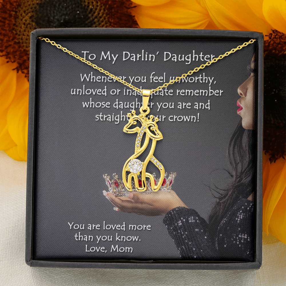 This adorable Graceful Love Giraffe Necklace features sparkling cubic zirconia, and is available in your choice of 14K white gold or 18K yellow gold finishes.  A perfect gift for wives, girlfriends, daughters, granddaughters, best friends, or any one who loves animals