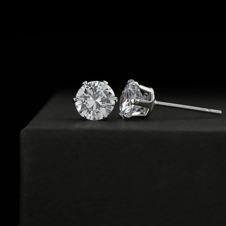 You'll love these 6mm Cubic Zirconia stud earrings, with 14K white gold dipped settings & post.